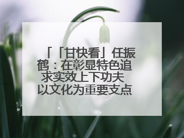 「甘快看」任振鹤：在彰显特色追求实效上下功夫 以文化为重要支点为高质量发展增添动能