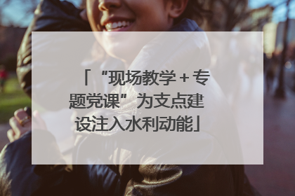 “现场教学＋专题党课”为支点建设注入水利动能