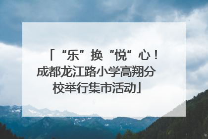 “乐”换“悦”心！成都龙江路小学高翔分校举行集市活动