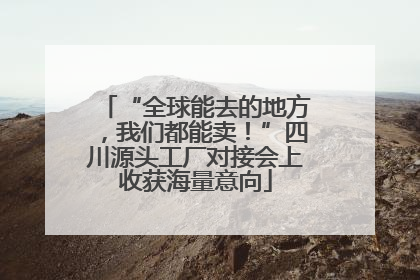 “全球能去的地方，我们都能卖！”四川源头工厂对接会上收获海量意向