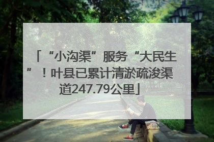 “小沟渠”服务“大民生”！叶县已累计清淤疏浚渠道247.79公里