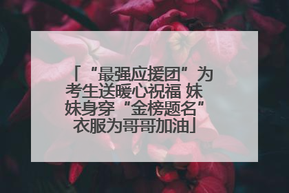 “最强应援团”为考生送暖心祝福 妹妹身穿“金榜题名”衣服为哥哥加油