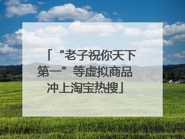 “老子祝你天下第一”等虚拟商品冲上淘宝热搜