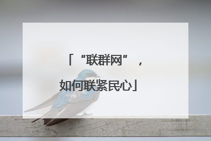 “联群网”，如何联紧民心