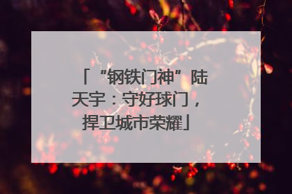 “钢铁门神”陆天宇：守好球门，捍卫城市荣耀