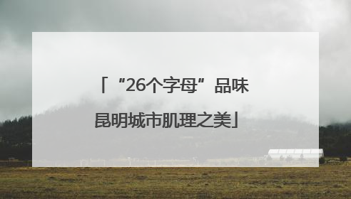 “26个字母”品味昆明城市肌理之美