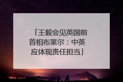 王毅会见英国前首相布莱尔：中英应体现责任担当