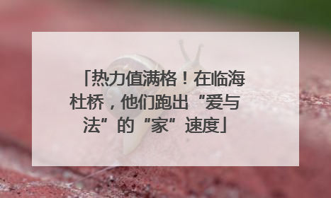 热力值满格！在临海杜桥，他们跑出“爱与法”的“家”速度