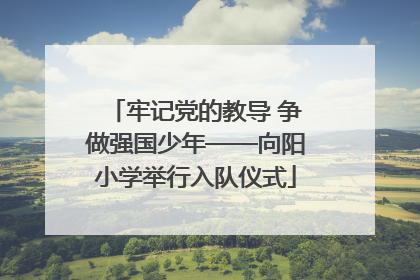 牢记党的教导 争做强国少年——向阳小学举行入队仪式