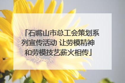石嘴山市总工会策划系列宣传活动 让劳模精神和劳模技艺薪火相传