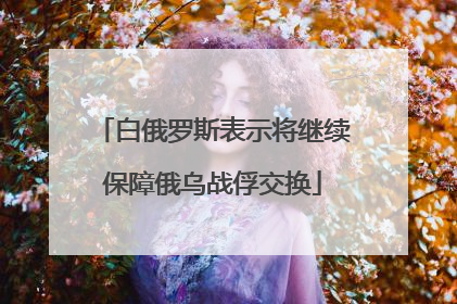 白俄罗斯表示将继续保障俄乌战俘交换