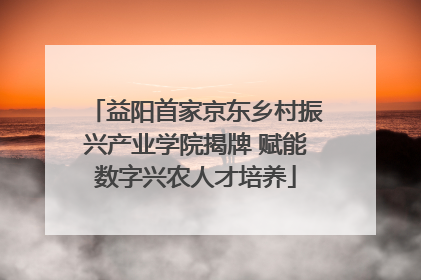 益阳首家京东乡村振兴产业学院揭牌 赋能数字兴农人才培养
