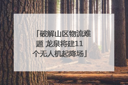 破解山区物流难题 龙泉将建11个无人机起降场