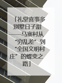 礼堂喜事多 别墅日子甜——马寨村从“穷乱差”到“全国文明村庄”的蝶变之路