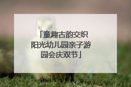 童趣古韵交织 阳光幼儿园亲子游园会庆双节