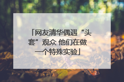 网友清华偶遇“头套”观众 他们在做一个特殊实验