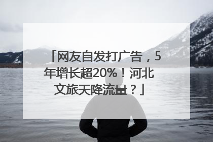 网友自发打广告，5年增长超20%！河北文旅天降流量？