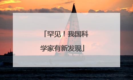罕见！我国科学家有新发现