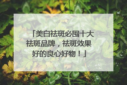 美白祛斑必囤十大祛斑品牌，祛斑效果好的良心好物！
