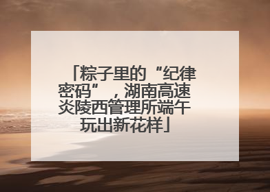 粽子里的“纪律密码”，湖南高速炎陵西管理所端午玩出新花样