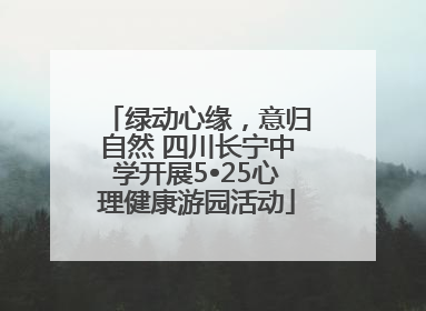绿动心缘，意归自然 四川长宁中学开展5•25心理健康游园活动