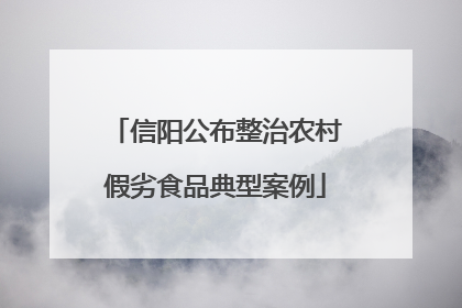 信阳公布整治农村假劣食品典型案例
