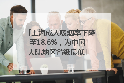 上海成人吸烟率下降至18.6%，为中国大陆地区省级最低