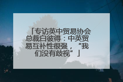 专访英中贸易协会总裁白彼得：中英贸易互补性很强，“我们没有歧视”