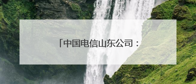 中国电信山东公司：筑牢数字新基建基座 引领万兆光网新时代
