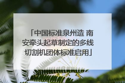 中国标准泉州造 南安牵头起草制定的多线切割机团体标准启用