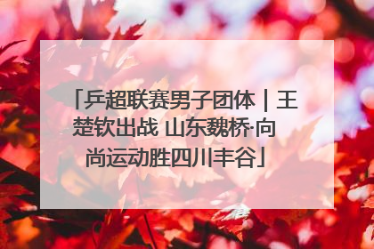 乒超联赛男子团体｜王楚钦出战 山东魏桥·向尚运动胜四川丰谷