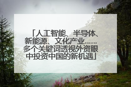 人工智能、半导体、新能源、文化产业……多个关键词透视外资眼中投资中国的新机遇