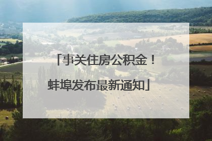 事关住房公积金！蚌埠发布最新通知