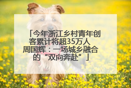 今年浙江乡村青年创客累计将超35万人 周国辉：一场城乡融合的“双向奔赴”