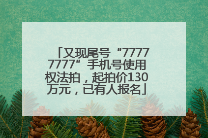 又现尾号“77777777”手机号使用权法拍，起拍价130万元，已有人报名