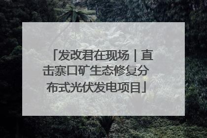 发改君在现场｜直击寨口矿生态修复分布式光伏发电项目