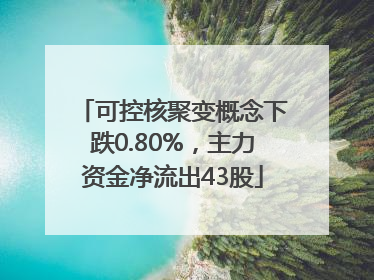 可控核聚变概念下跌0.80%，主力资金净流出43股