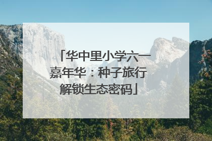 华中里小学六一嘉年华：种子旅行解锁生态密码