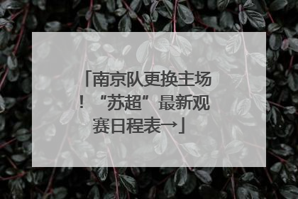 南京队更换主场！“苏超”最新观赛日程表→