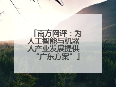 南方网评：为人工智能与机器人产业发展提供“广东方案”