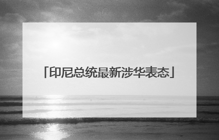 印尼总统最新涉华表态