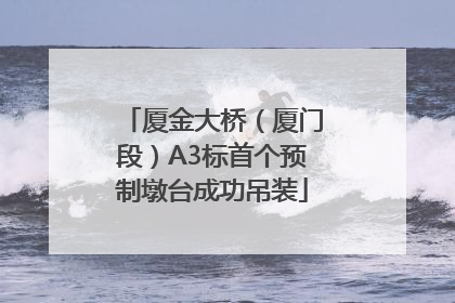 厦金大桥（厦门段）A3标首个预制墩台成功吊装