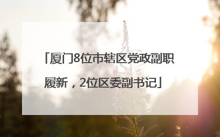 厦门8位市辖区党政副职履新，2位区委副书记