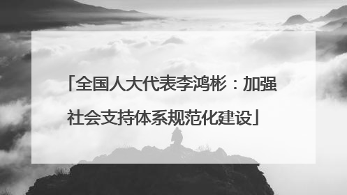 全国人大代表李鸿彬：加强社会支持体系规范化建设