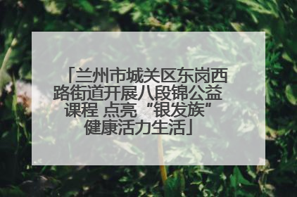兰州市城关区东岗西路街道开展八段锦公益课程 点亮“银发族”健康活力生活