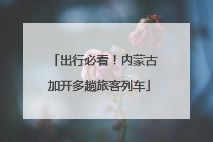 出行必看！内蒙古加开多趟旅客列车