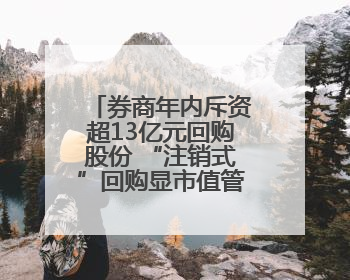 券商年内斥资超13亿元回购股份 “注销式”回购显市值管理决心
