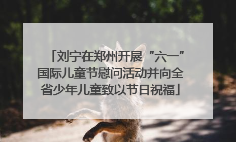 刘宁在郑州开展“六一”国际儿童节慰问活动并向全省少年儿童致以节日祝福