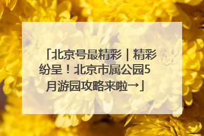 北京号最精彩｜精彩纷呈！北京市属公园5月游园攻略来啦→