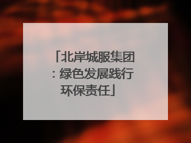 北岸城服集团：绿色发展践行环保责任